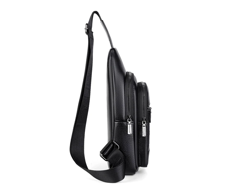 New Kangaroo Luxury Brand Chest Pack Men Crossbody Bag Black Brown Leather Chest Bag Casual Travel Sling Bag Messenger Bag Male