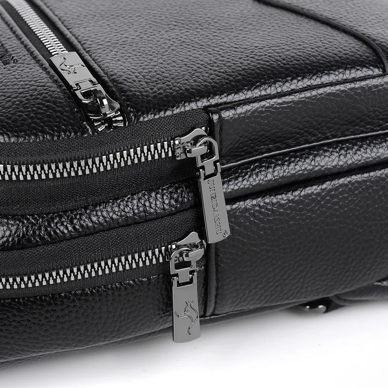 New Kangaroo Luxury Brand Chest Pack Men Crossbody Bag Black Brown Leather Chest Bag Casual Travel Sling Bag Messenger Bag Male
