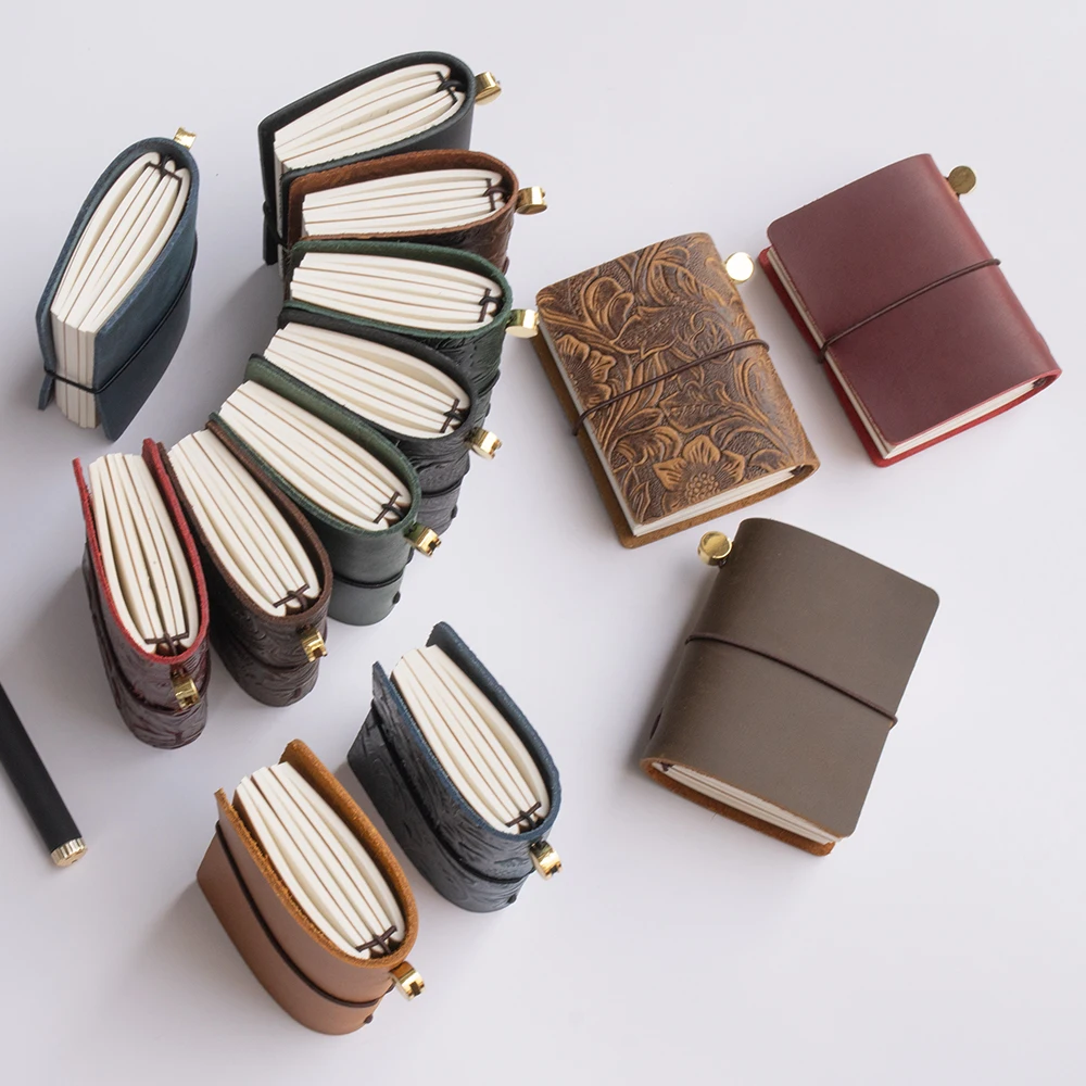 Vintage Leather Traveler's Notebook: 3 x 32 Page Refills, 100g Paper, Personalized leather journal,Portable Diary book