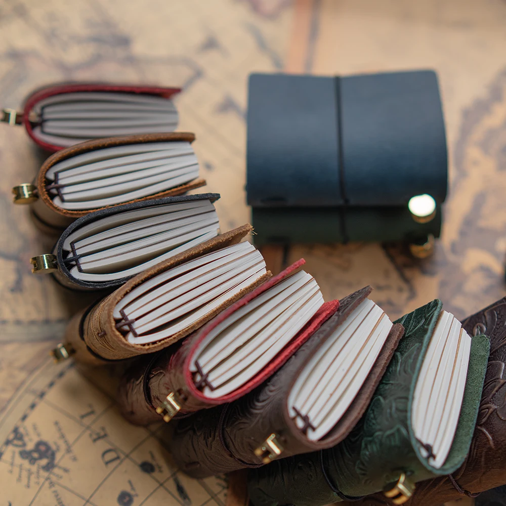Vintage Leather Traveler's Notebook: 3 x 32 Page Refills, 100g Paper, Personalized leather journal,Portable Diary book