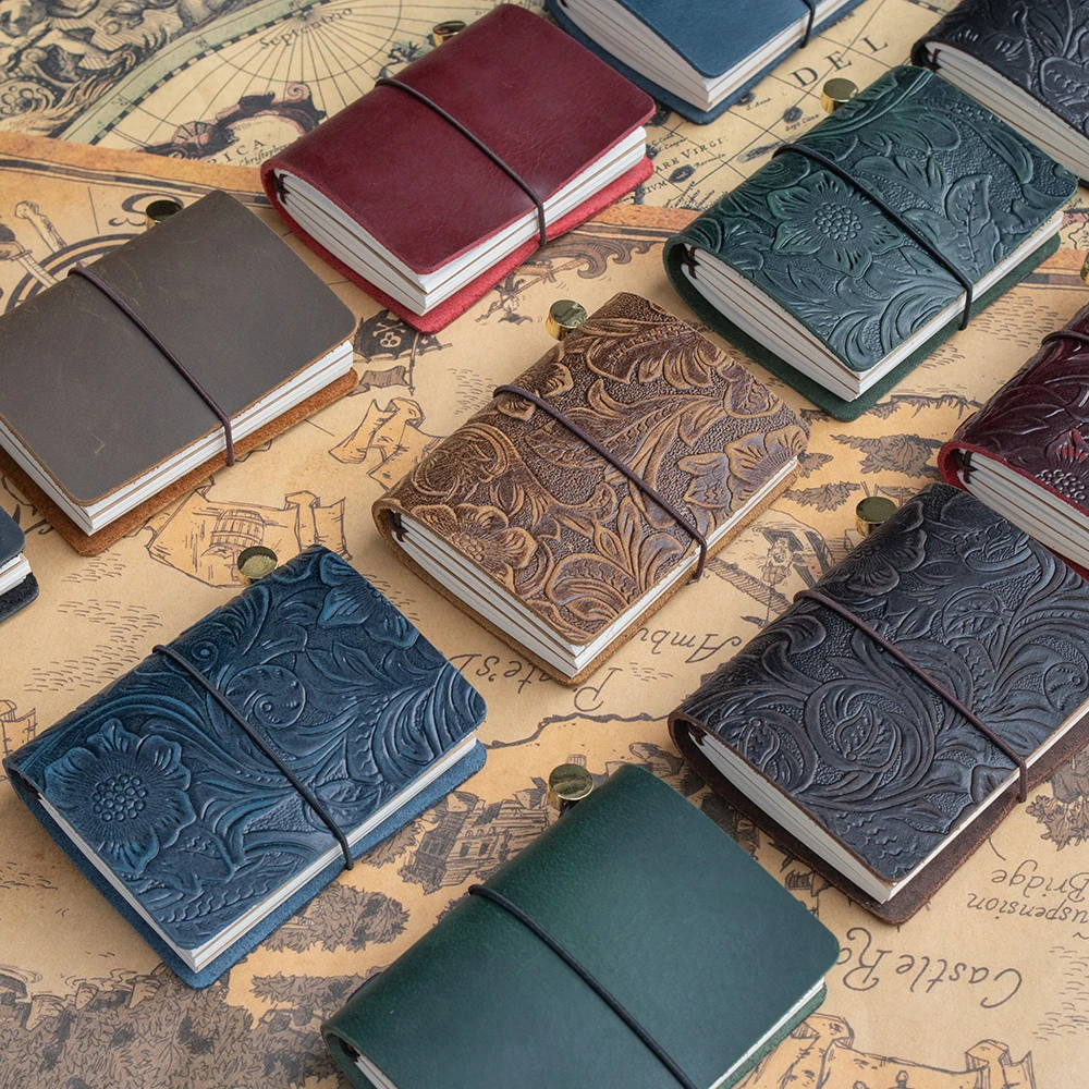 Vintage Leather Traveler's Notebook: 3 x 32 Page Refills, 100g Paper, Personalized leather journal,Portable Diary book
