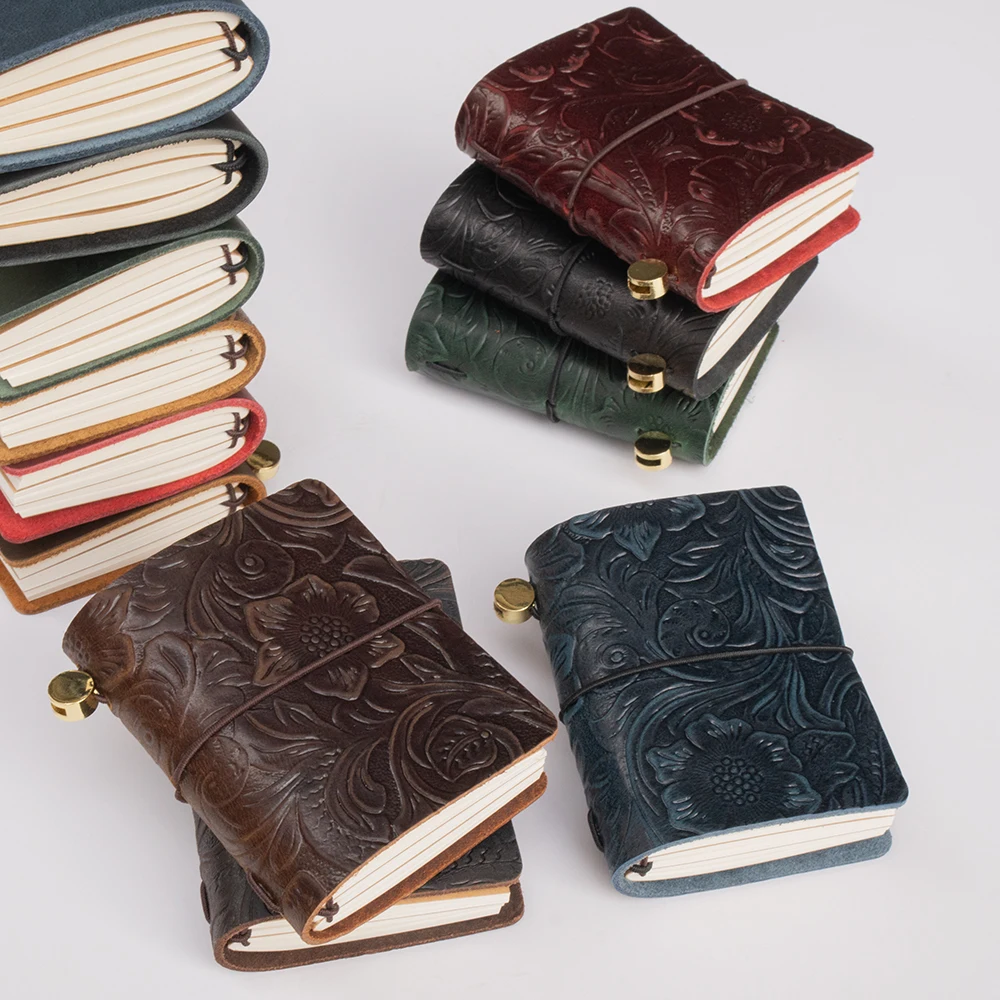Vintage Leather Traveler's Notebook: 3 x 32 Page Refills, 100g Paper, Personalized leather journal,Portable Diary book
