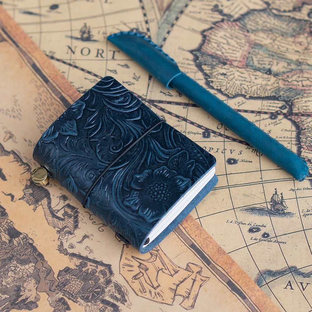 Vintage Leather Traveler's Notebook: 3 x 32 Page Refills, 100g Paper, Personalized leather journal,Portable Diary book