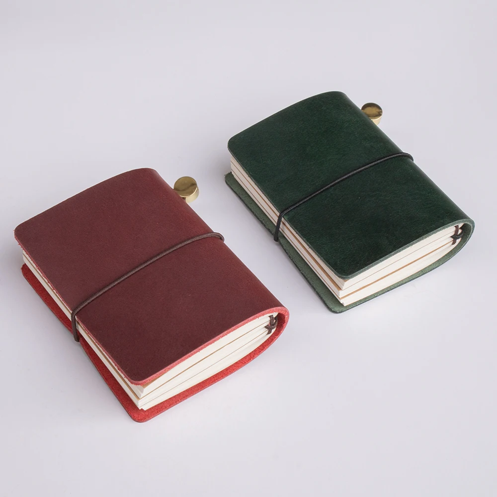 Vintage Leather Traveler's Notebook: 3 x 32 Page Refills, 100g Paper, Personalized leather journal,Portable Diary book