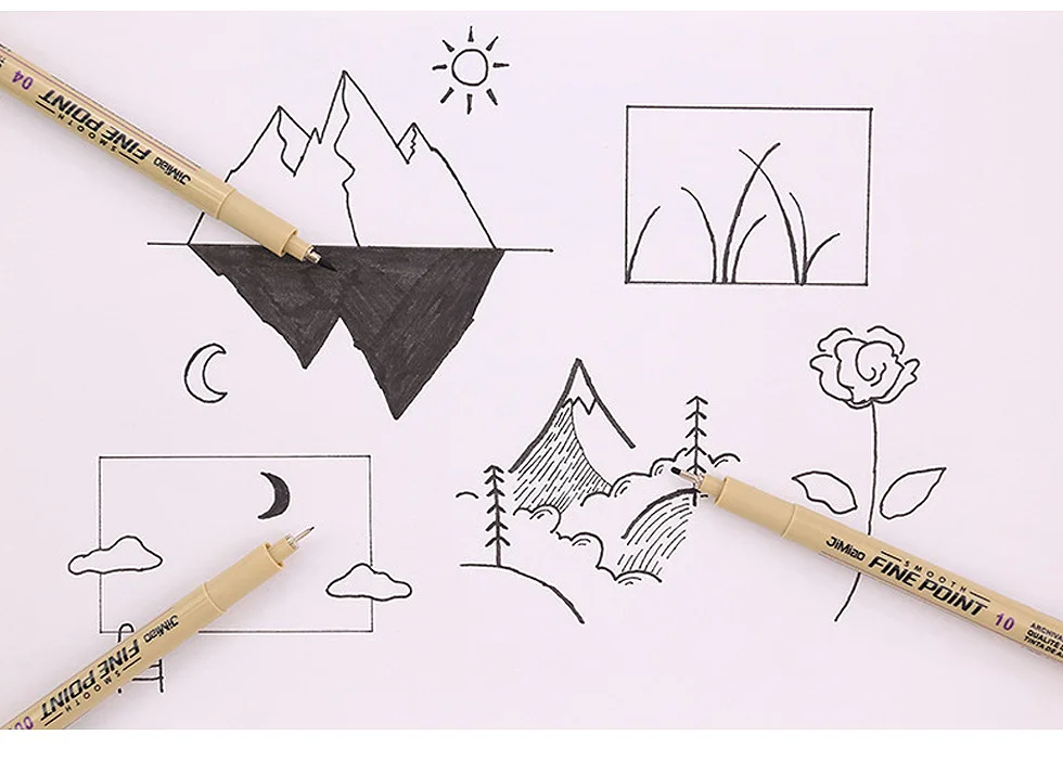 6/9/12Pcs Set Pigma Micron Fine Pen Waterproof Smooth Black Ink Fineliner Drawing Pens Art Sketch Marker Liner Rotulador Tekenen