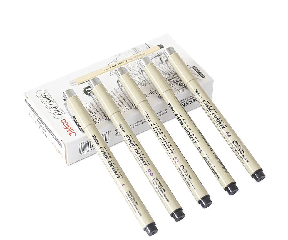 6/9/12Pcs Set Pigma Micron Fine Pen Waterproof Smooth Black Ink Fineliner Drawing Pens Art Sketch Marker Liner Rotulador Tekenen