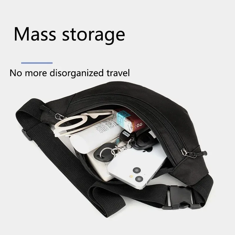 New Fashion Chest Bag For Men Black Waist Bag High Quality Women Shoulder Bag Multifunction Male Fanny Pack Crossbody Small Bag