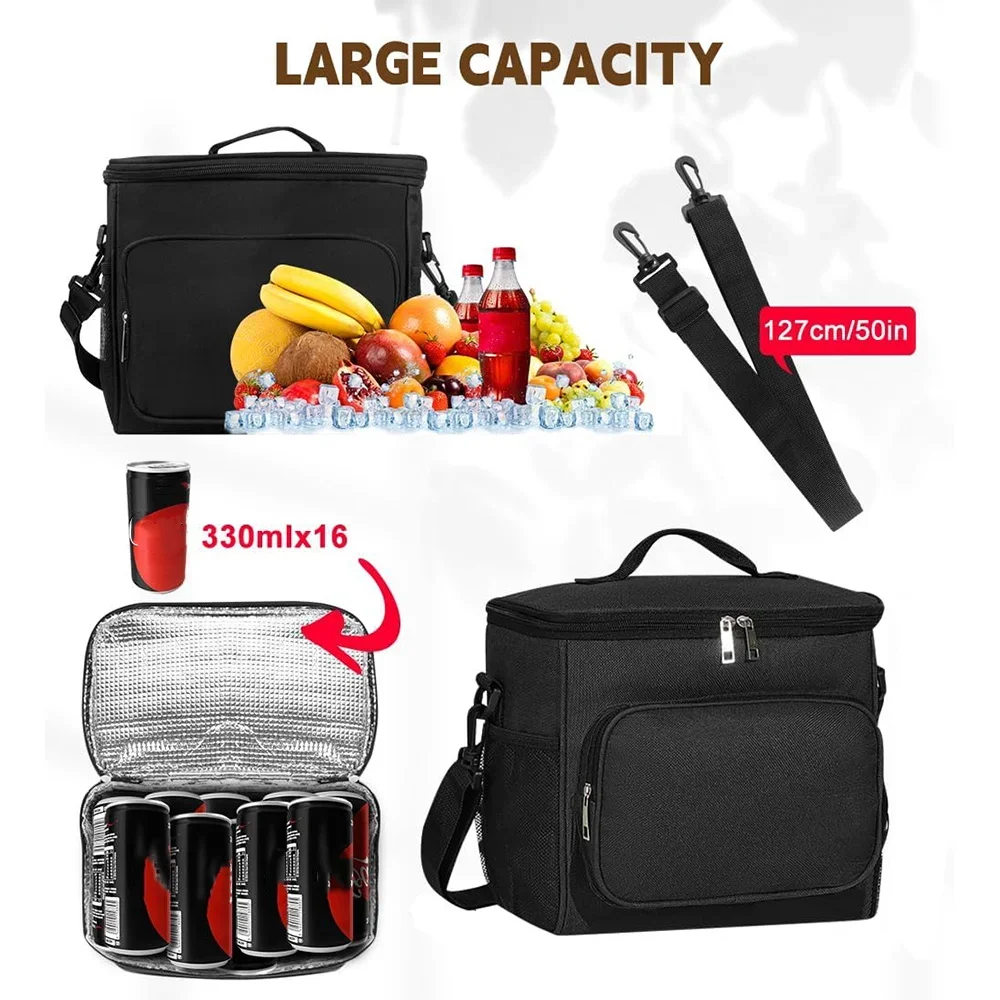 Lunch Bag Thermal Organizer Handbag Cooler Shoulder Storage Bags Waterproof Boxes for Student New Fashion Lunchbag Gold Pattern