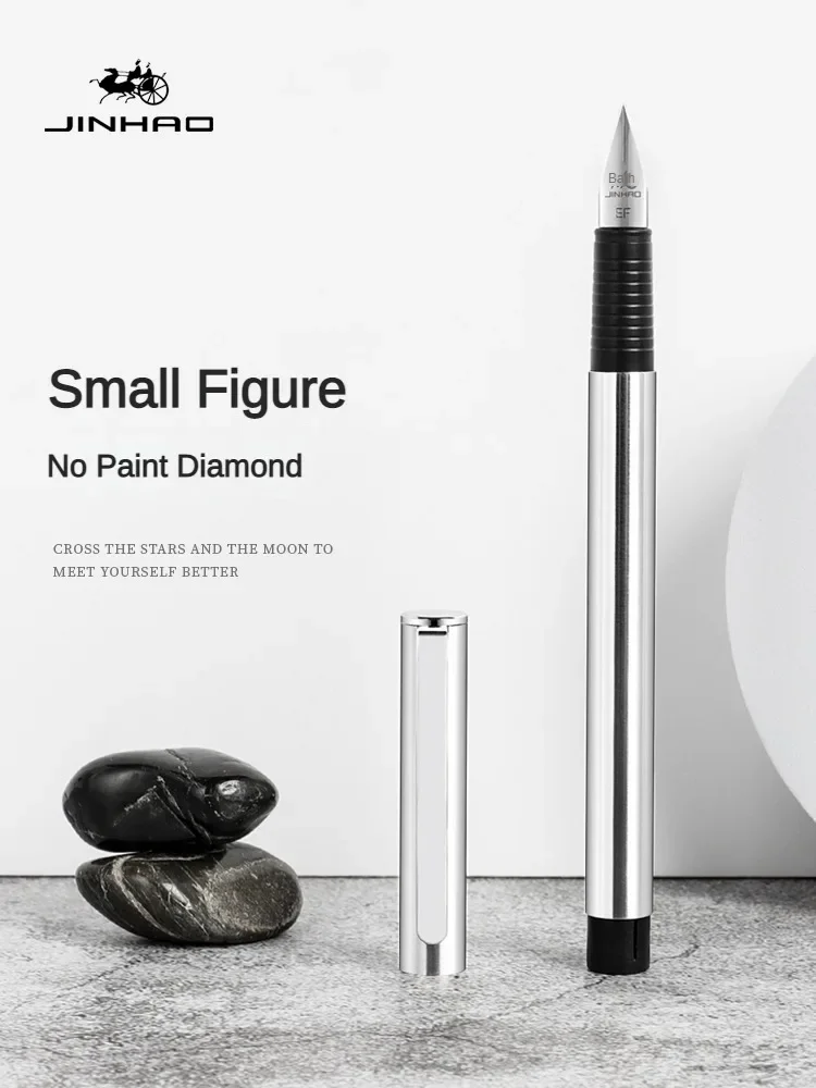 JINHAO 65 Fountain Pen F/EF/ 0.3mm Nib Stainless Steel Frosted Black Writing Ink Pens Business Office School Supplies Stationery