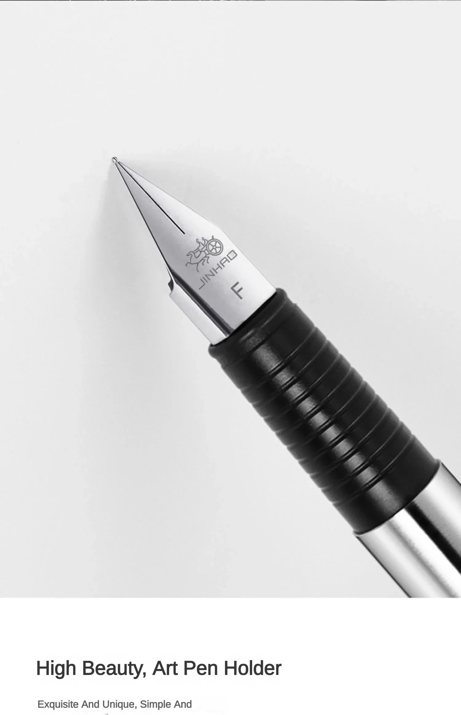 JINHAO 65 Fountain Pen F/EF/ 0.3mm Nib Stainless Steel Frosted Black Writing Ink Pens Business Office School Supplies Stationery