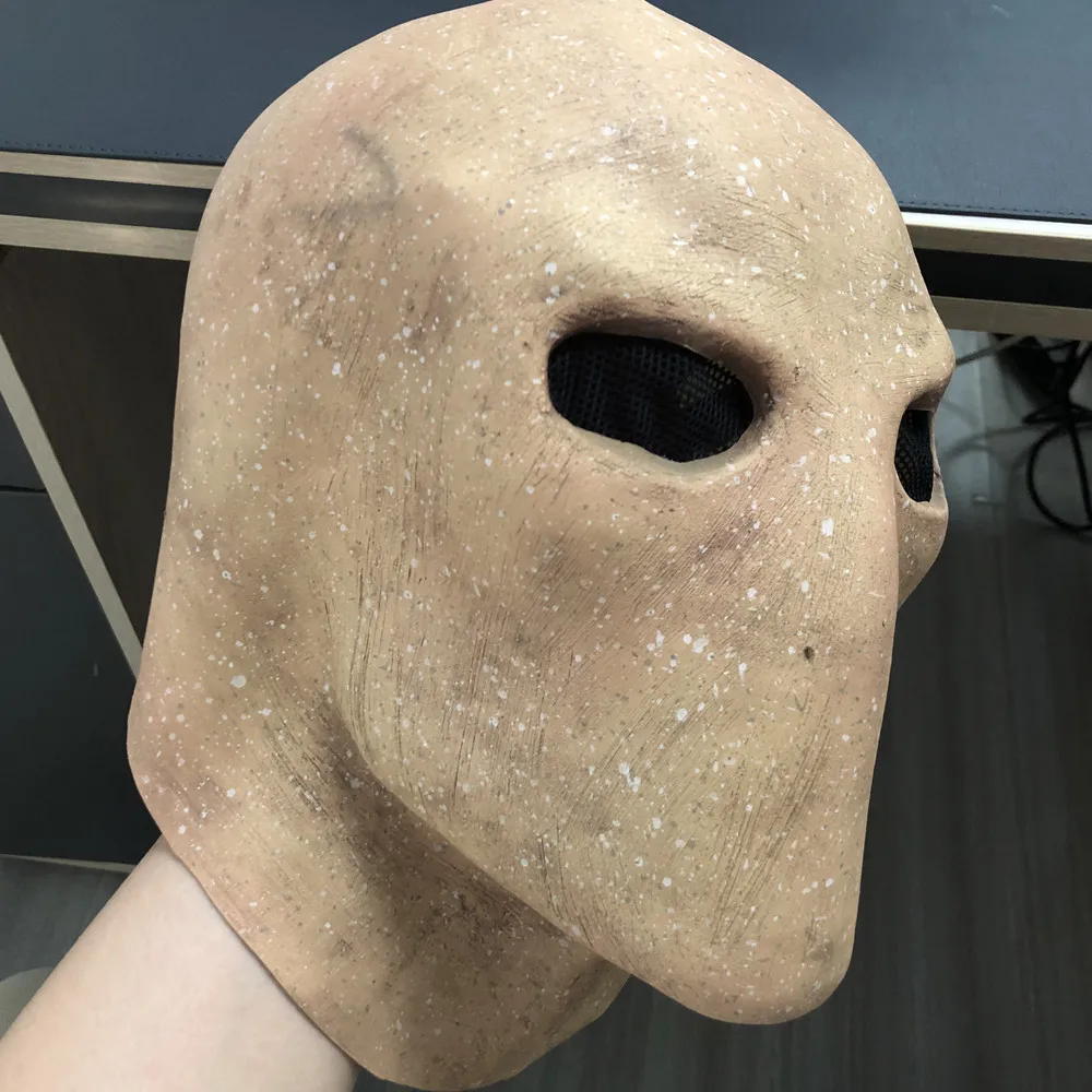 Halloween Slenderman Mask Cospaly Creepy Horror Faceless Man Alien Skull Latex Helmet Carnival Party Costume Props