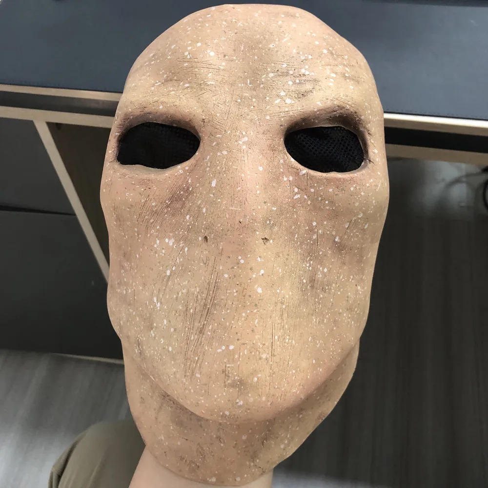Halloween Slenderman Mask Cospaly Creepy Horror Faceless Man Alien Skull Latex Helmet Carnival Party Costume Props