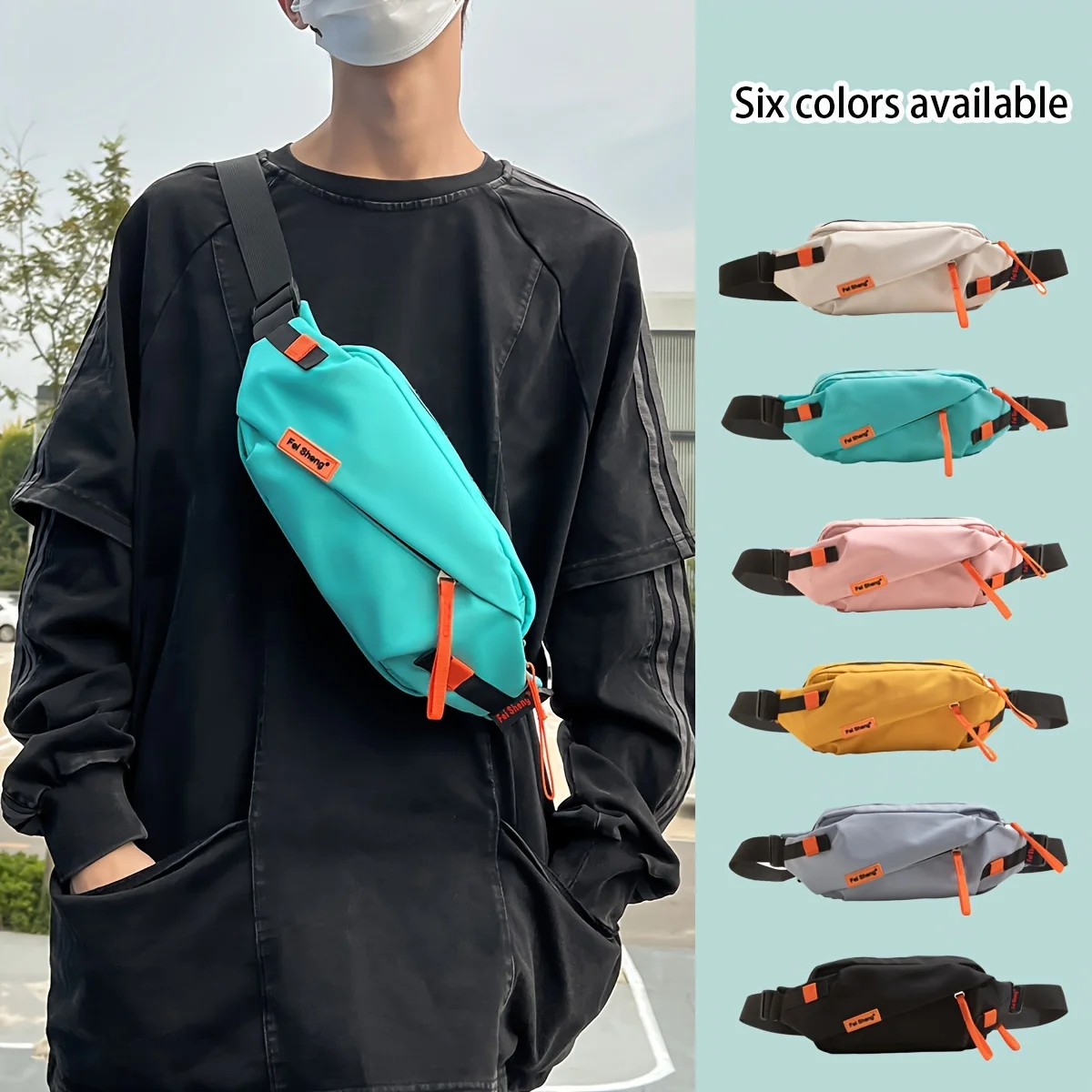 Japanese-Style Versatile Chest Bag for Women, Casual Sports Crossbody Bag for Men, Large Capacity Street Style Student Shoulder Bag, Trendy Waist Bag