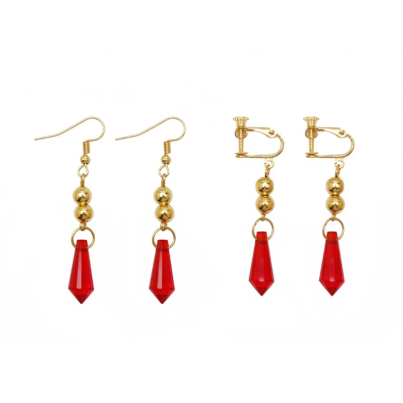 Game Genshin Impact Tartaglia Earrings Anime Jewelry Cosplay Genshin Childe Earring Fashion Accessories Crystal Drop Earrings