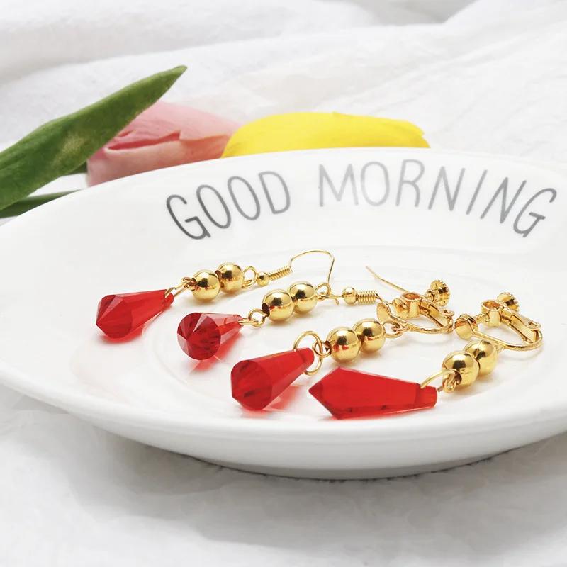 Game Genshin Impact Tartaglia Earrings Anime Jewelry Cosplay Genshin Childe Earring Fashion Accessories Crystal Drop Earrings