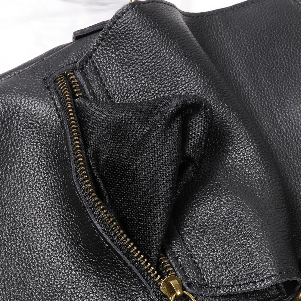 Vintage Genuine Leather Dark Crossbody Bag Phone Bag Fashion Sling Bag MEN'S Cowhide Shoulder Bag 7.9-inch iPad Bag
