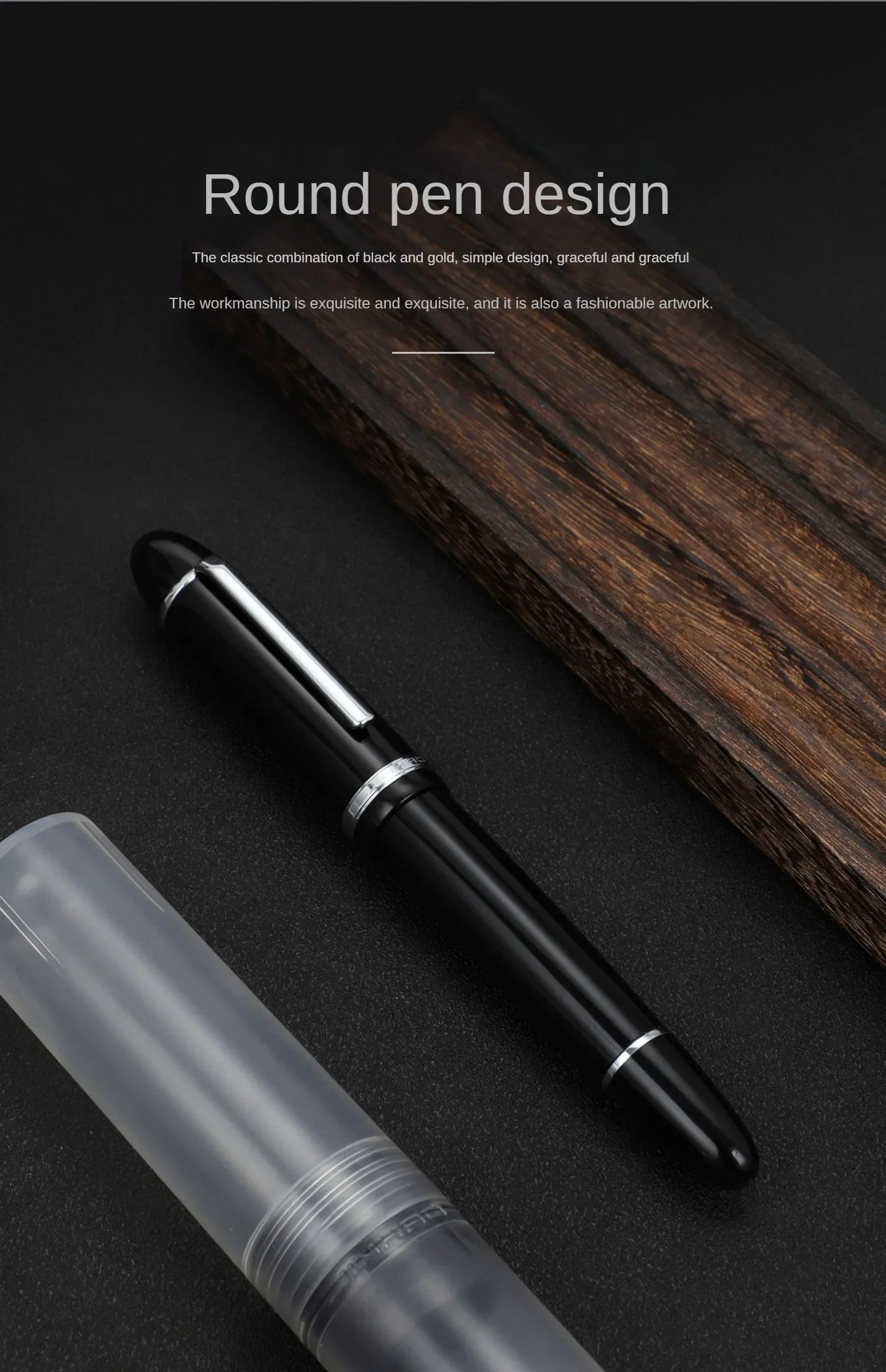 JINHAO X159 Acrylic Fountain Pen Black Color Ink Pen Student Business School Office Supplies Calligraphy Pens Stationery PK 82