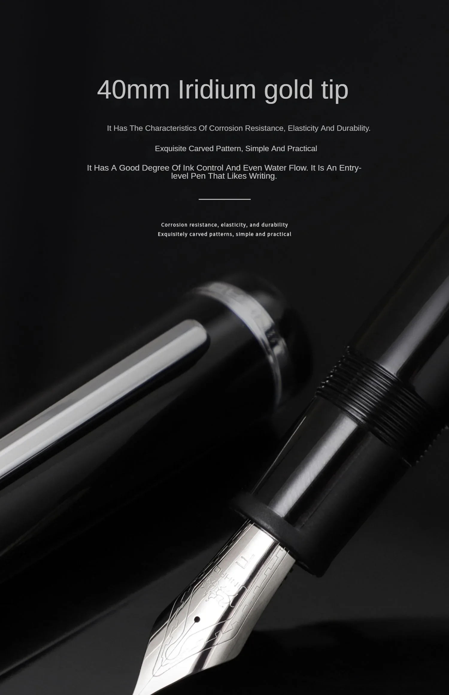 JINHAO X159 Acrylic Fountain Pen Black Color Ink Pen Student Business School Office Supplies Calligraphy Pens Stationery PK 82