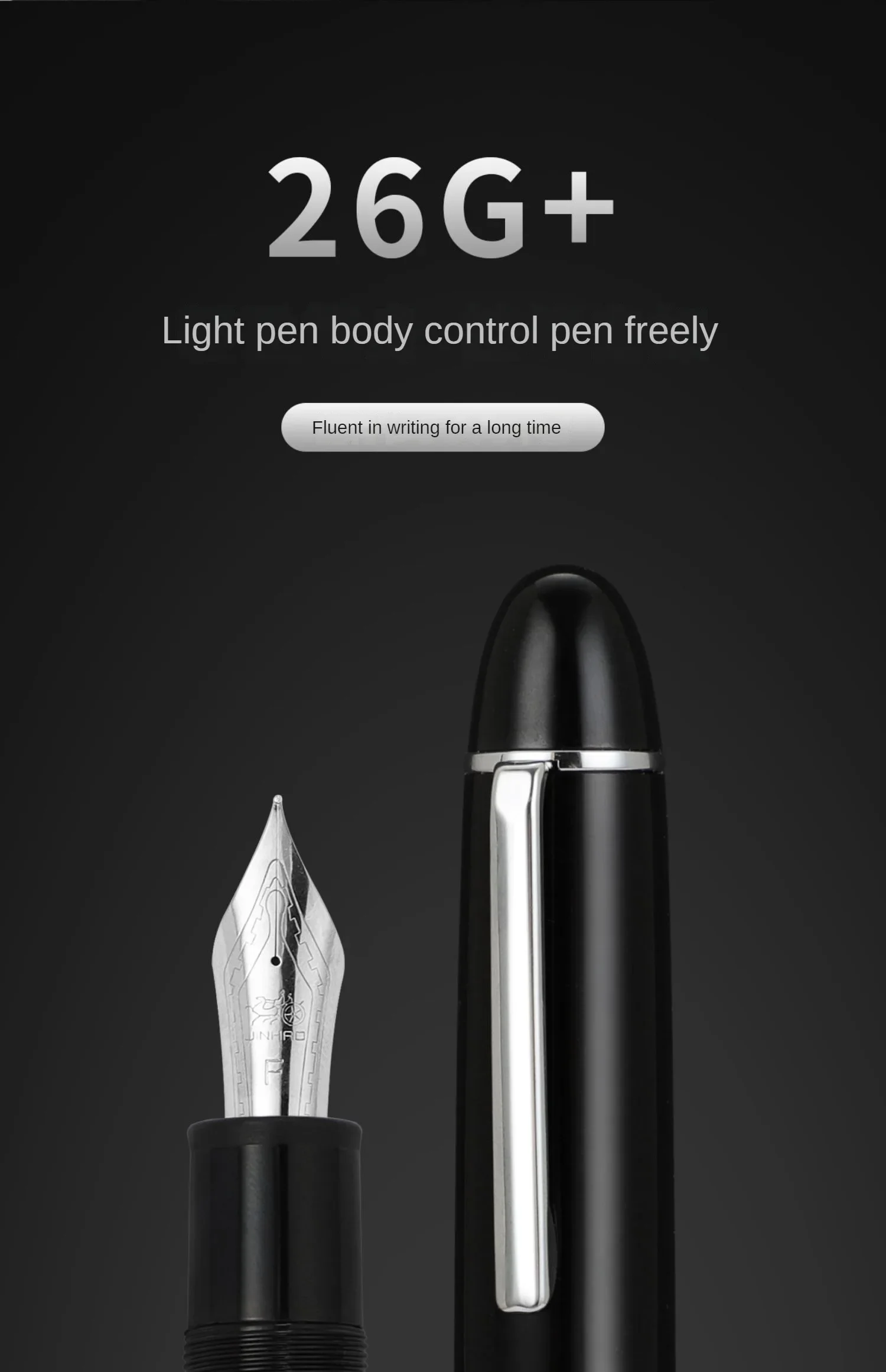 JINHAO X159 Acrylic Fountain Pen Black Color Ink Pen Student Business School Office Supplies Calligraphy Pens Stationery PK 82