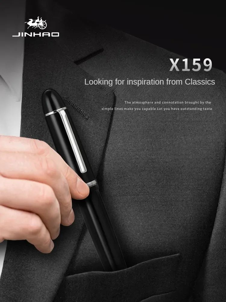 JINHAO X159 Acrylic Fountain Pen Black Color Ink Pen Student Business School Office Supplies Calligraphy Pens Stationery PK 82