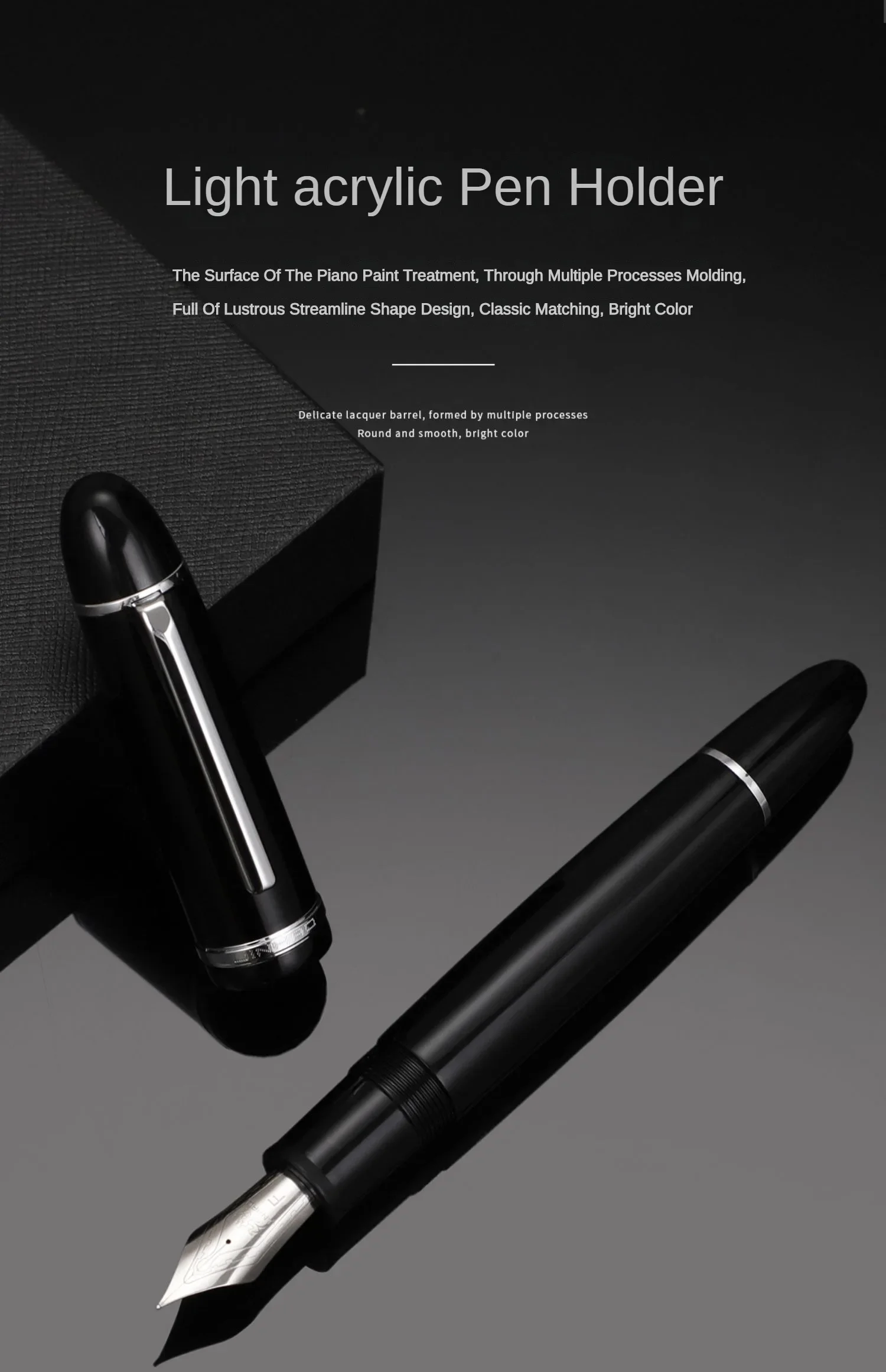 JINHAO X159 Acrylic Fountain Pen Black Color Ink Pen Student Business School Office Supplies Calligraphy Pens Stationery PK 82