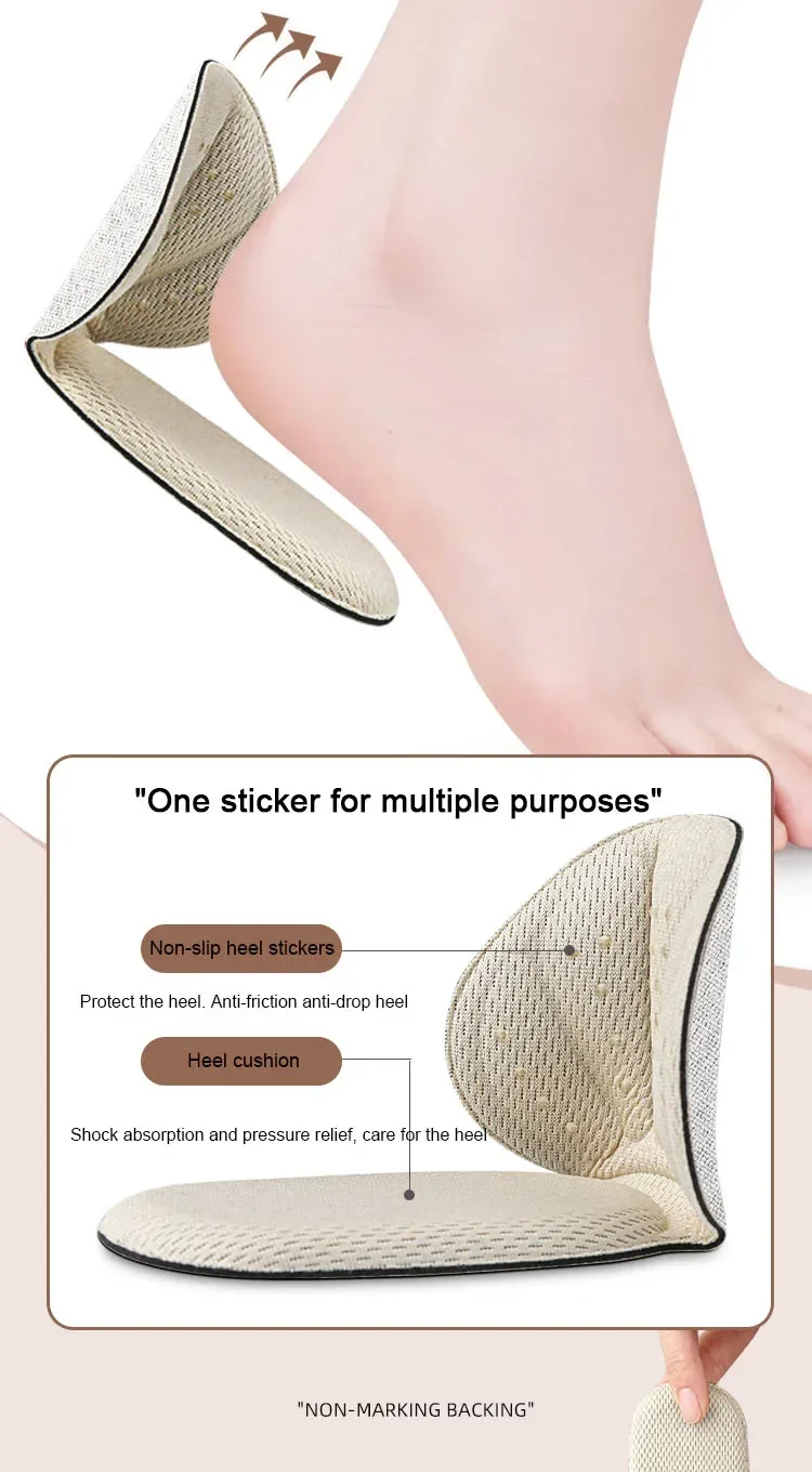 Heel Stickers Sneakers Heel Protector Feet Pads Pain Relief Size Reducer Non-slip Shoe Insoles T-Shaped Foot Care Pad Heel Grips
