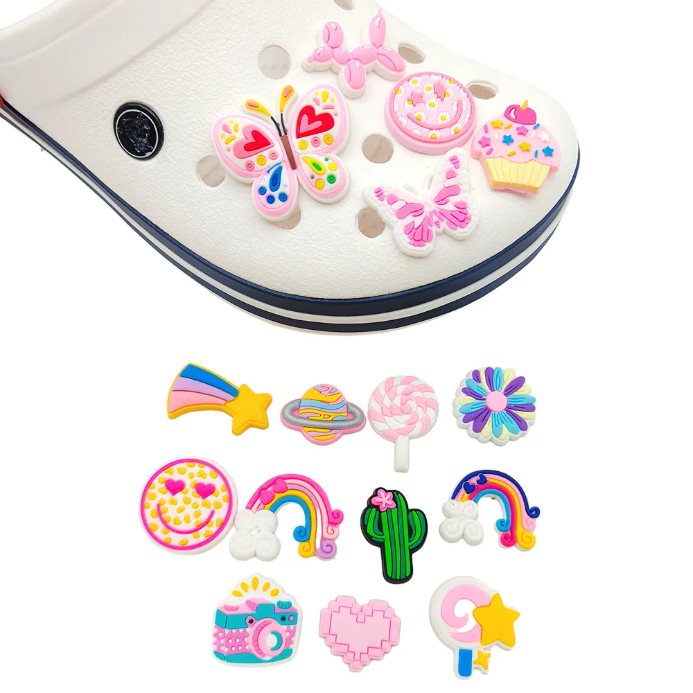 Pink Cool Cute Unique Collection Shoe Charms for Clogs Sandals Decoration Shoe Accessories Charms for Friends Gifts