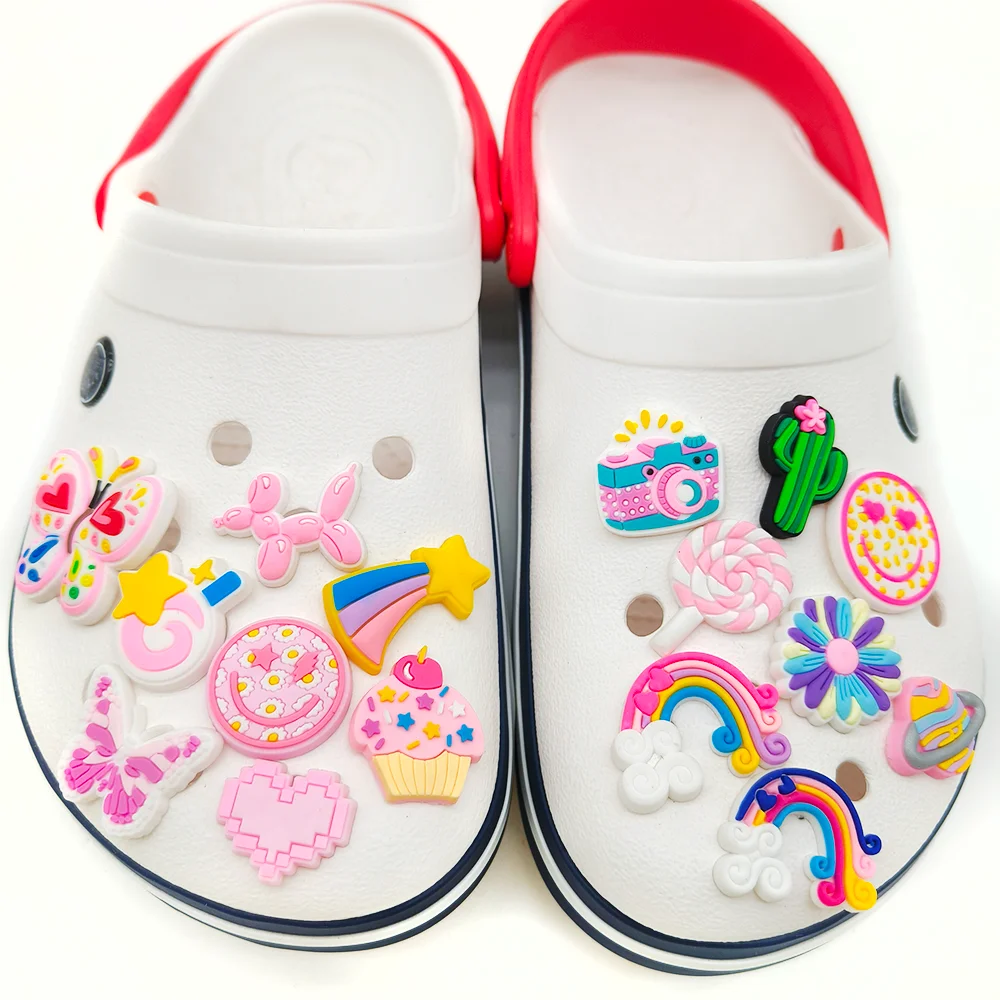 Pink Cool Cute Unique Collection Shoe Charms for Clogs Sandals Decoration Shoe Accessories Charms for Friends Gifts
