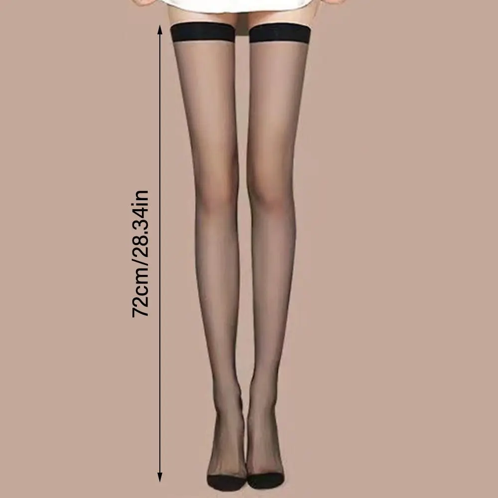 2 Pairs Women Stockings Thigh High Transparent Sexy Black Silk Socks Appear Slim Ultra-thin Leg Socks Thigh High For Women