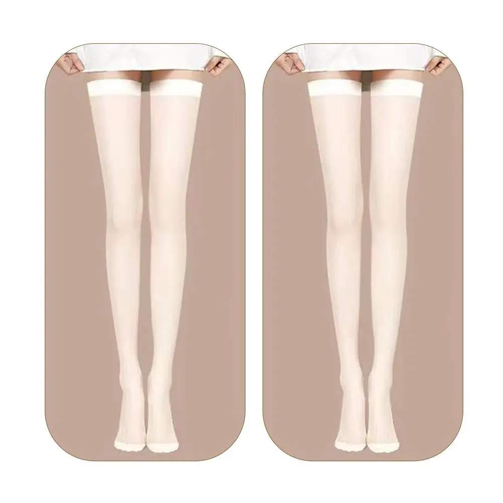 2 Pairs Women Stockings Thigh High Transparent Sexy Black Silk Socks Appear Slim Ultra-thin Leg Socks Thigh High For Women