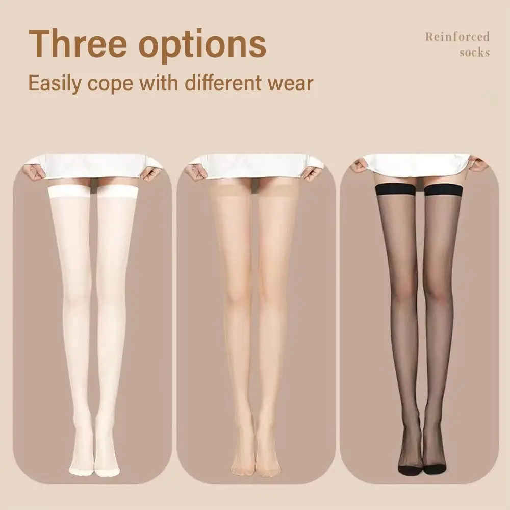 2 Pairs Women Stockings Thigh High Transparent Sexy Black Silk Socks Appear Slim Ultra-thin Leg Socks Thigh High For Women