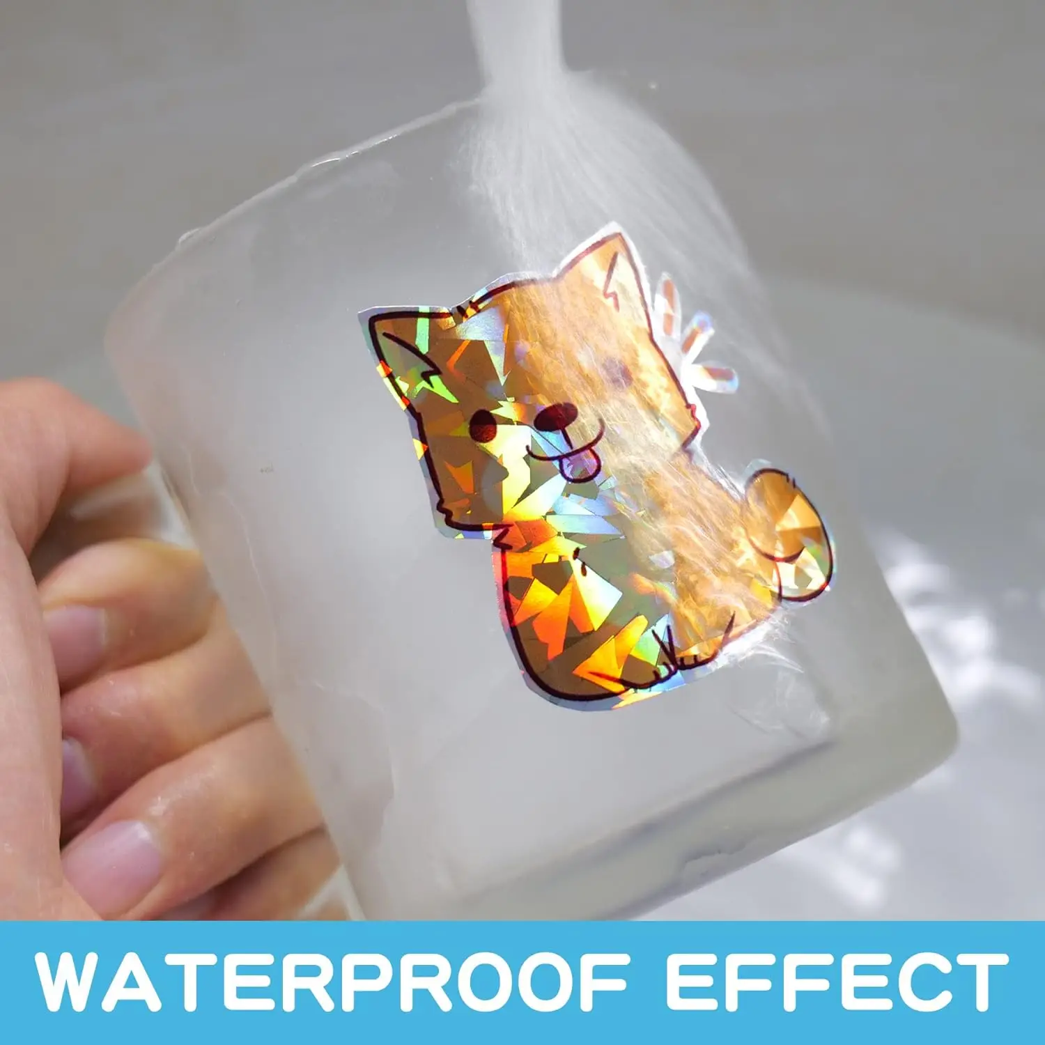 Holographic Printable Sticker Paper for Inkjet 10 Pcs Vinyl Sticker Printable Paper, Waterproof Glossy Sticker Dries Quickly A4