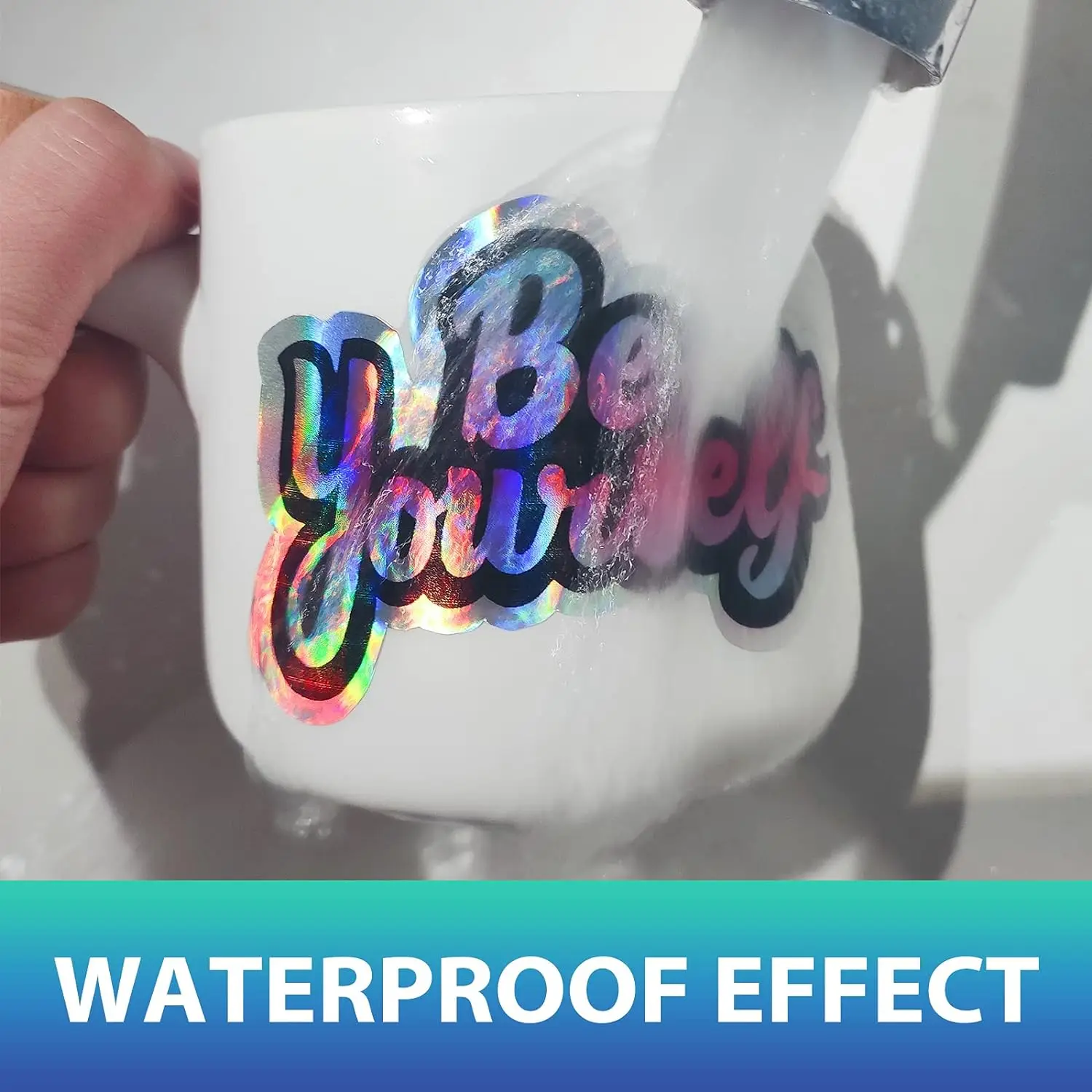 Holographic Printable Sticker Paper for Inkjet 10 Pcs Vinyl Sticker Printable Paper, Waterproof Glossy Sticker Dries Quickly A4