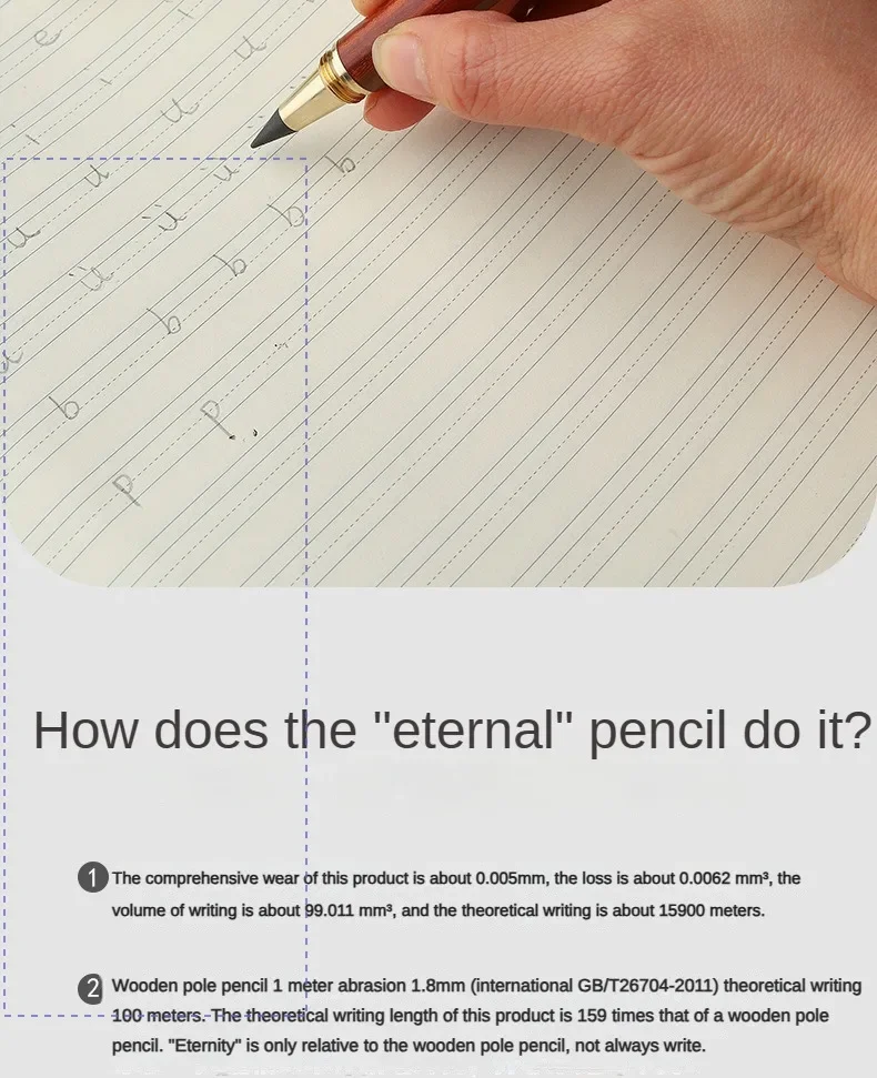 Wooden Unlimited Writing Pencil HB with Pen Tip Eternal Drawing Painting Infinity Pen Art School Supplies Stationery