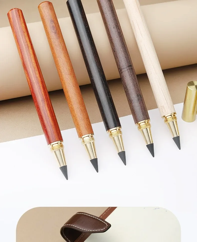 Wooden Unlimited Writing Pencil HB with Pen Tip Eternal Drawing Painting Infinity Pen Art School Supplies Stationery