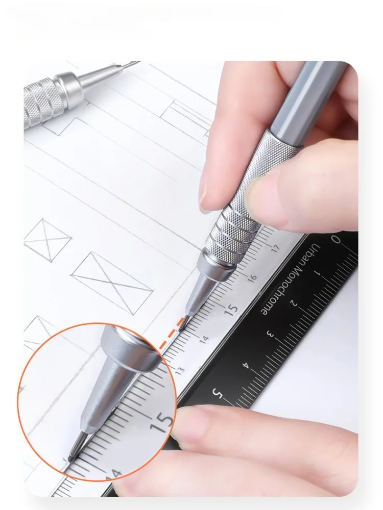 1pc Pentel Graphgear 500 Drafting Mechanical Pencil Engineering Automatic Pencil With Eraser for Pro Pens 0.3 0.5 0.7 0.9 mm