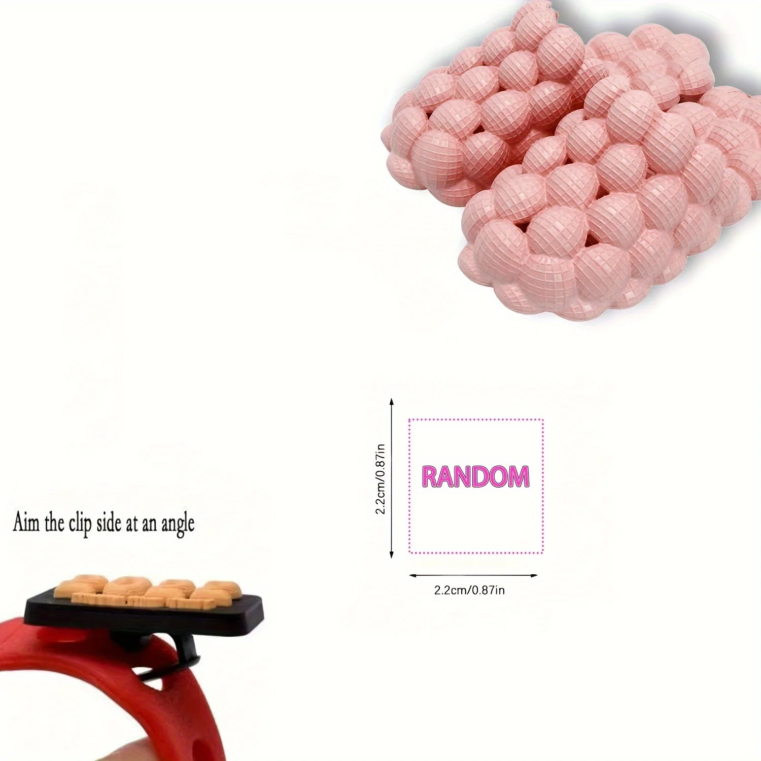 5/10/20/30/50pcs Random Pink Pattern Shoe Decoration Charms, Lovely Clogs Slippers Accessories, Favored as Festival Gifts