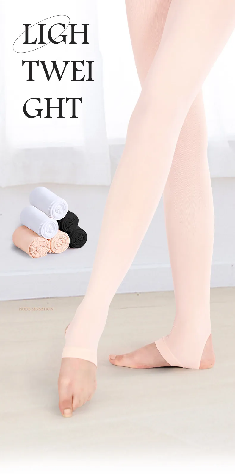 60D Girls Stirrup Tights Women Stirrup Dance Tights Ultra Soft Ballet Tights Hold and Stretch Stirrup Legging for Dancing/School