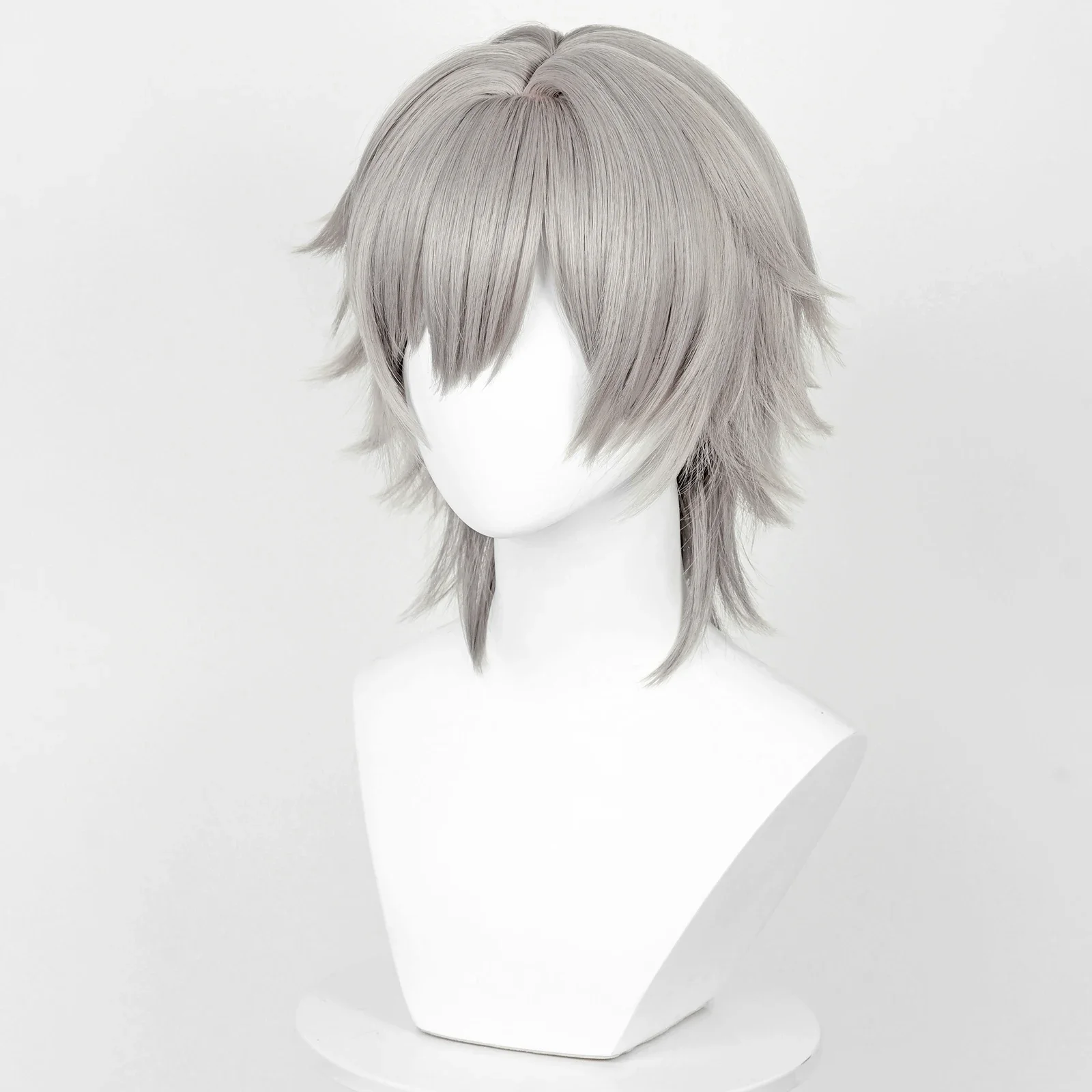 Game Honkai: Star Rail Trailblazer Caelus Stelle Cosplay Wigs with Bangs Synthetic Long Short Straight Gray Hair Wig for Party