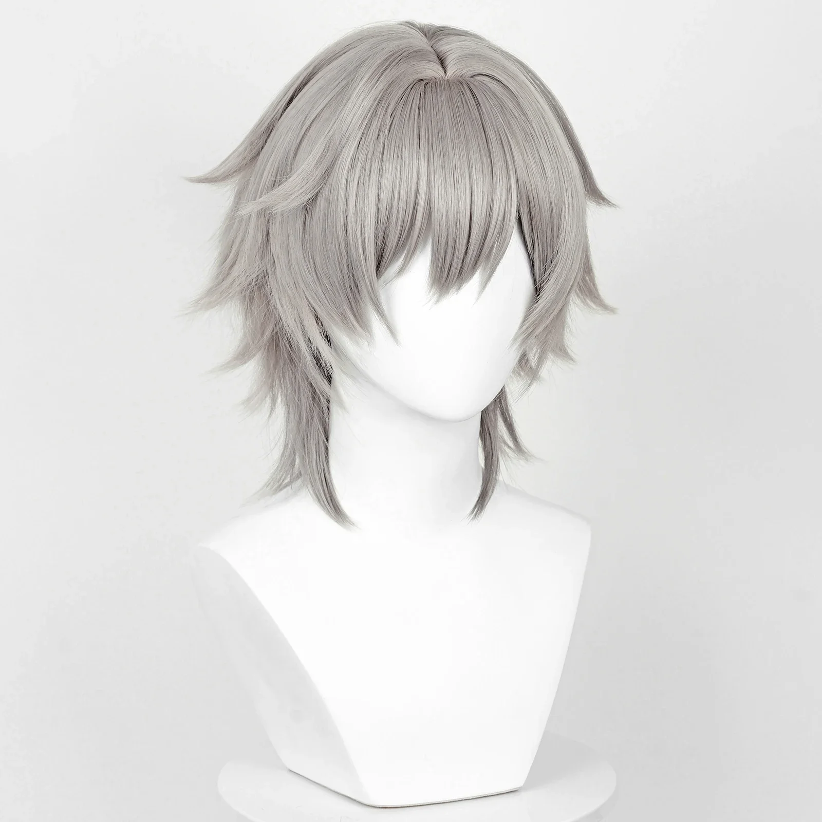 Game Honkai: Star Rail Trailblazer Caelus Stelle Cosplay Wigs with Bangs Synthetic Long Short Straight Gray Hair Wig for Party