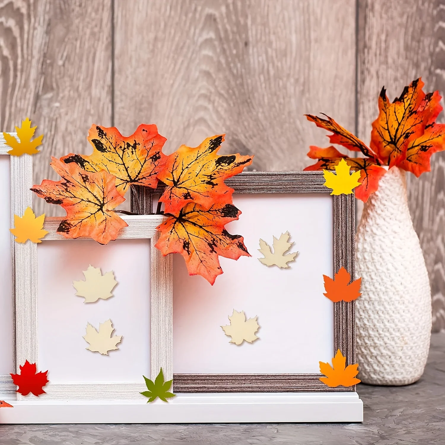 80 Pieces Mini Wooden Maple Leaf Cutout Unfinished Blank Wooden Maple Leaf Slice Maple Leaf,Thanksgiving Party ,DIY Decoration
