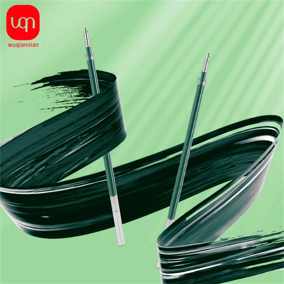 1pc/3pcs Green Ink Gel Pen, 1.0mm,for Writing, Large Capacity Refill, Office Supplies Back To Sochool Stationery
