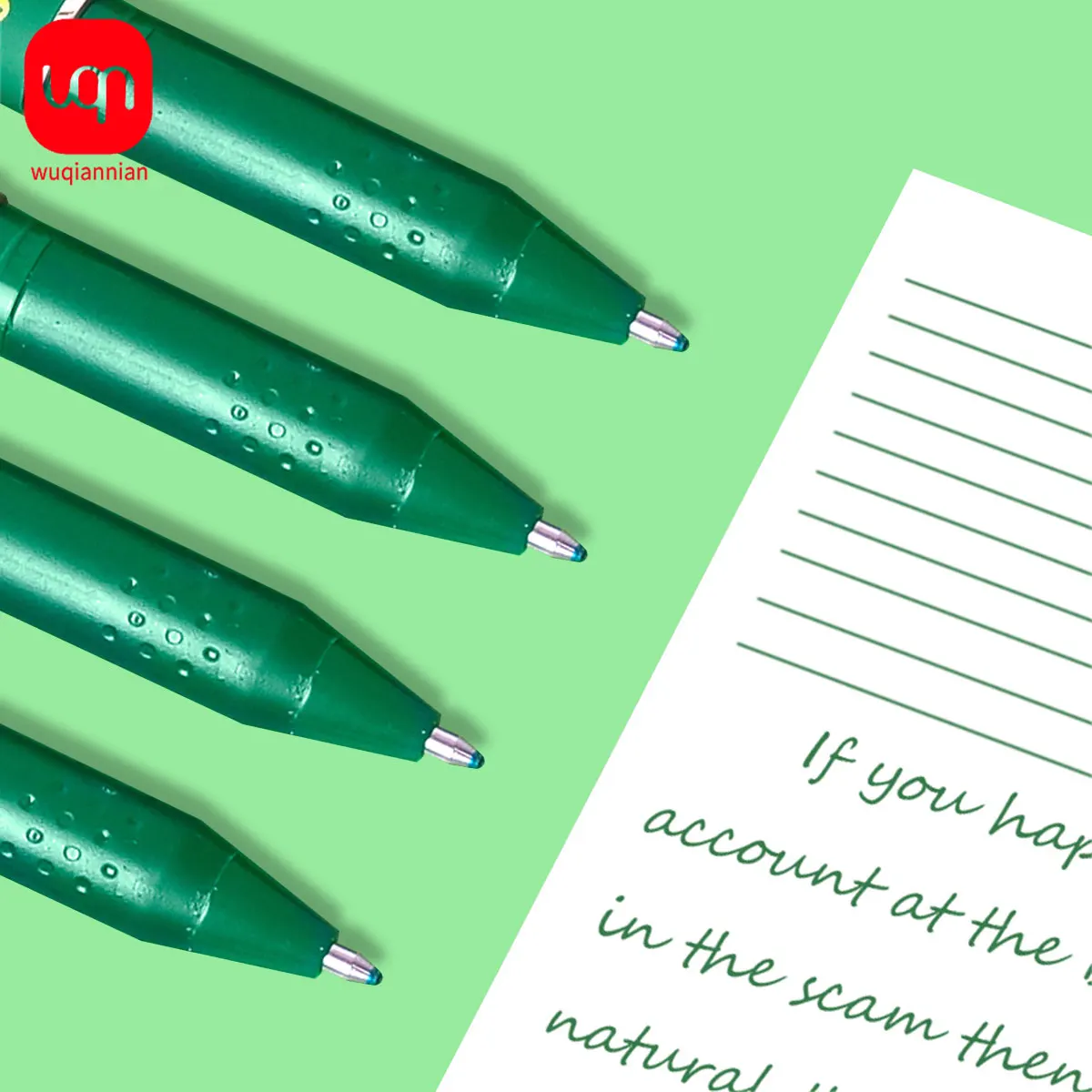 1pc/3pcs Green Ink Gel Pen, 1.0mm,for Writing, Large Capacity Refill, Office Supplies Back To Sochool Stationery