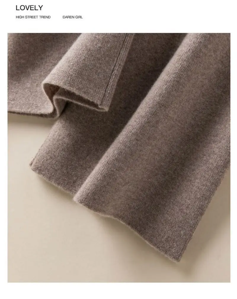 Thick Warm Knitted Casual Chic Basic Soft Elastic High Waist Women's Pants Korean Fashion Straight Ankle-Length Pants For Women