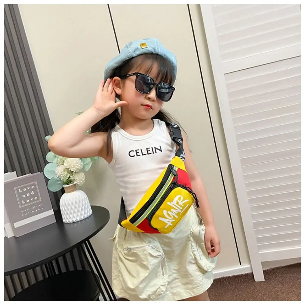 New Baby Mini Waist Bags Oxford Cute Letter Girls Boys Banana Bag Fashion Fanny Pack Kids Shoulder Crossbody Chest Belt Bags