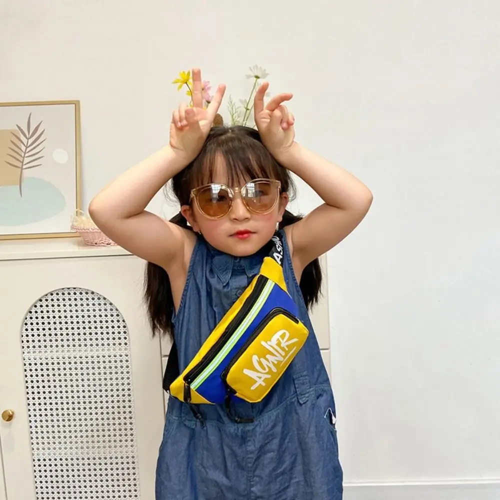New Baby Mini Waist Bags Oxford Cute Letter Girls Boys Banana Bag Fashion Fanny Pack Kids Shoulder Crossbody Chest Belt Bags