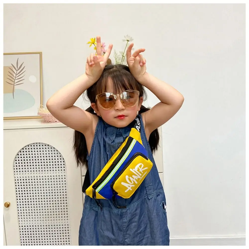 New Baby Mini Waist Bags Oxford Cute Letter Girls Boys Banana Bag Fashion Fanny Pack Kids Shoulder Crossbody Chest Belt Bags