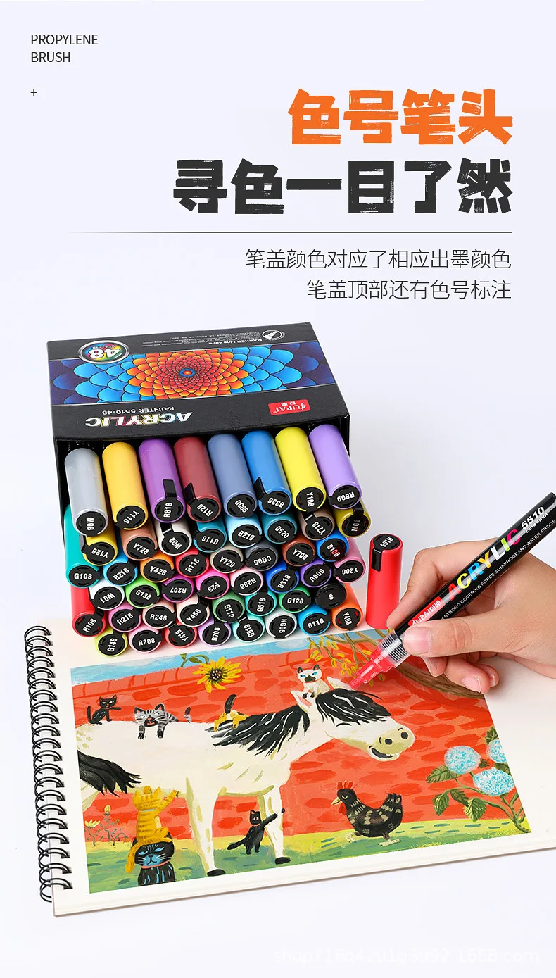 12/60 Colors Acrylic Marker Rock Painting Kit for Kids Children Stone Paint Pens Set Ceramic Glass Wood DIY Crafts Art Supplies