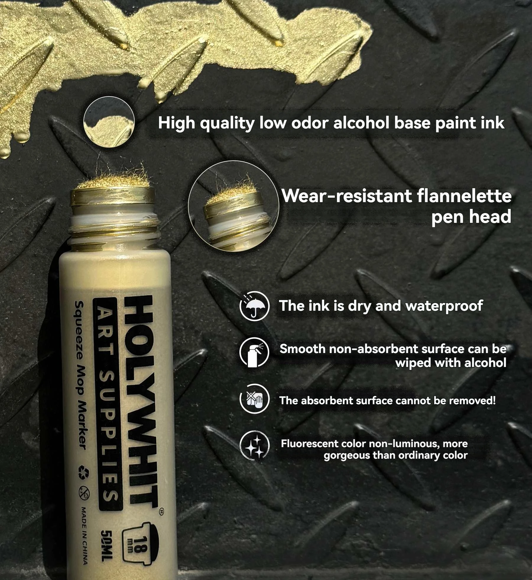 50ml Graffiti Flow Pen Signature Pen 18MM Round Tip Waterproof Oil Marker With Ink Art Supplies Fluorescent Paint Marker