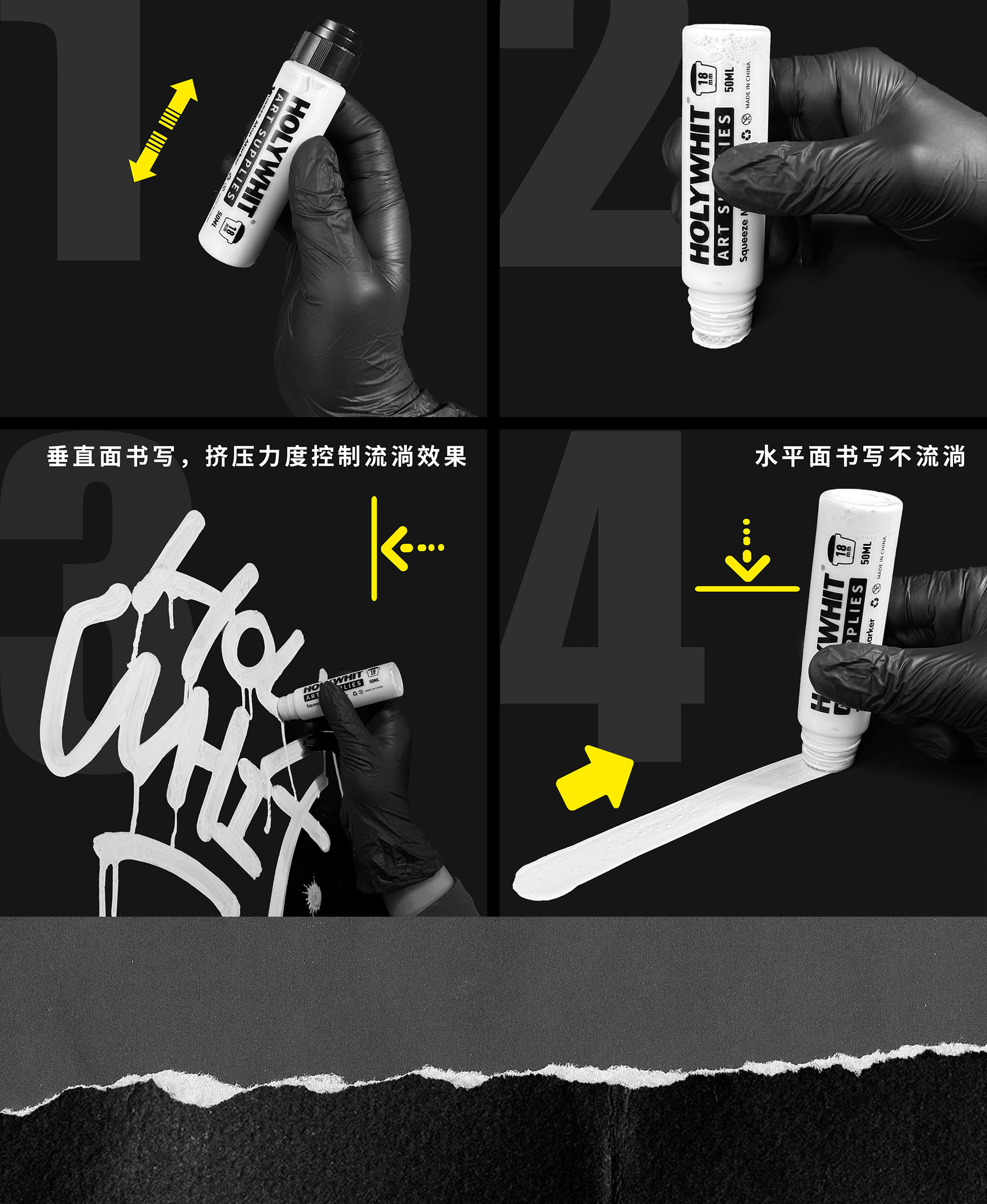 50ml Graffiti Flow Pen Signature Pen 18MM Round Tip Waterproof Oil Marker With Ink Art Supplies Fluorescent Paint Marker